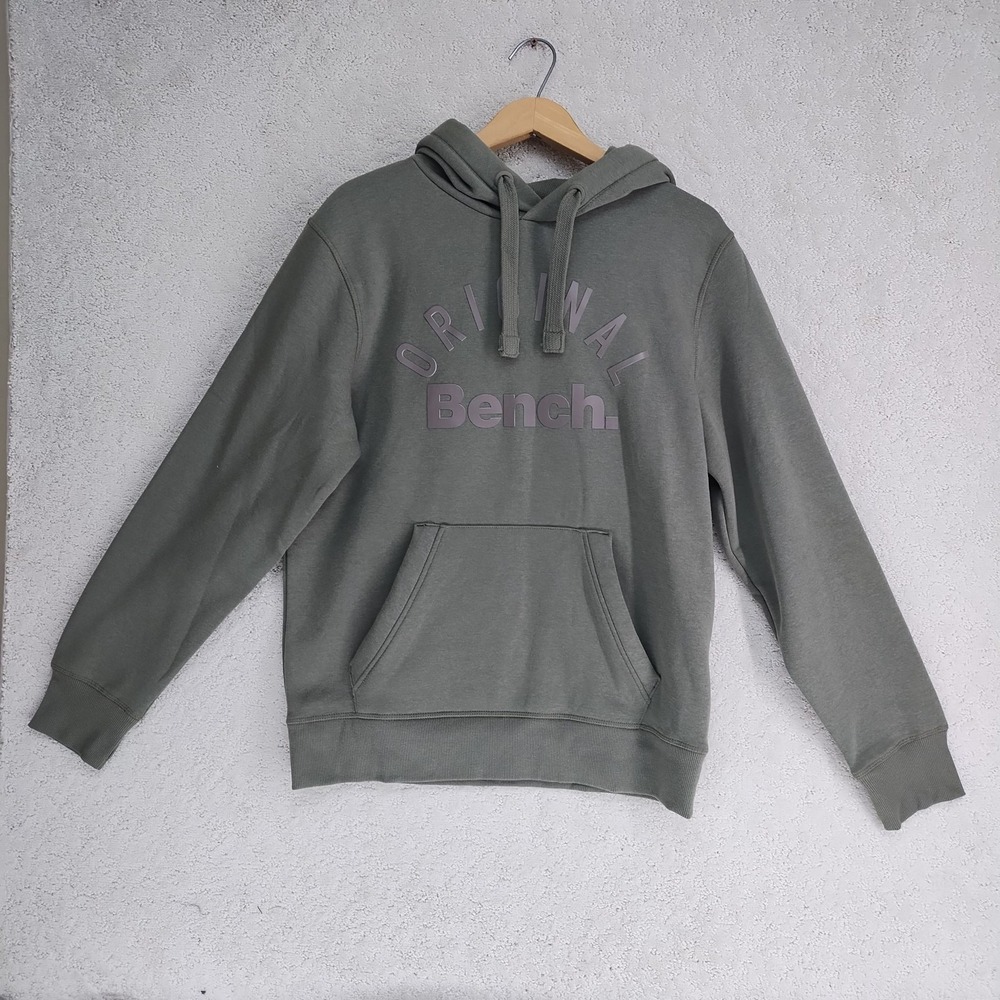 Bench Hoodie Mens L Olive Green Pullover Hooded Sweatshirt Urbanwear Lightweight